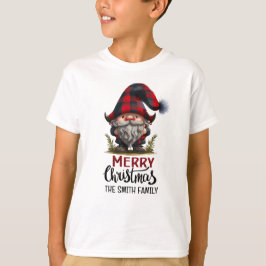Camiseta Familia coincidente Gnome Feliz Navidad | Plaid Fu
