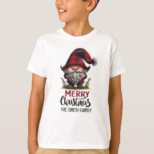 Camiseta Familia coincidente Gnome Feliz Navidad Plaid Fu