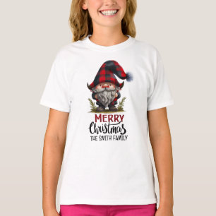 Camiseta Familia coincidente Gnome Feliz Navidad   Plaid Fu