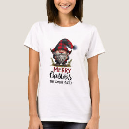 Camiseta Familia coincidente Gnome Feliz Navidad | Plaid Fu