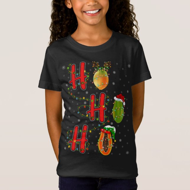 Camiseta Familia coincidente Navidad Santa Ho Ho Ho Ho Papa (Anverso)
