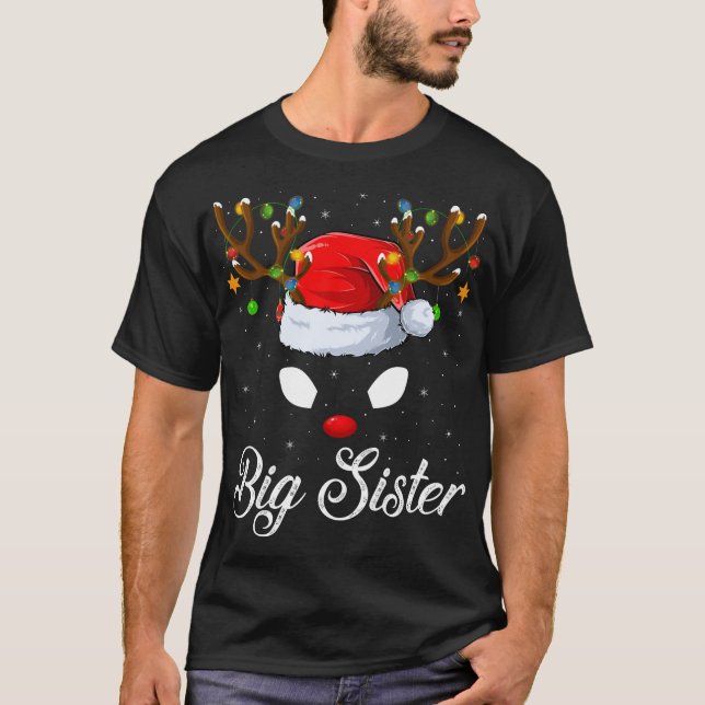 Camiseta Familia coincidente Santa Hat Gran Hermana Rara de (Anverso)
