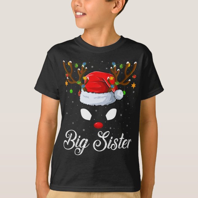 Camiseta Familia coincidente Santa Hat Gran Hermana Rara de (Anverso)