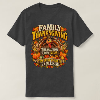 Camiseta Familia Crew de Acción de Gracias 26 Pavo Divertid
