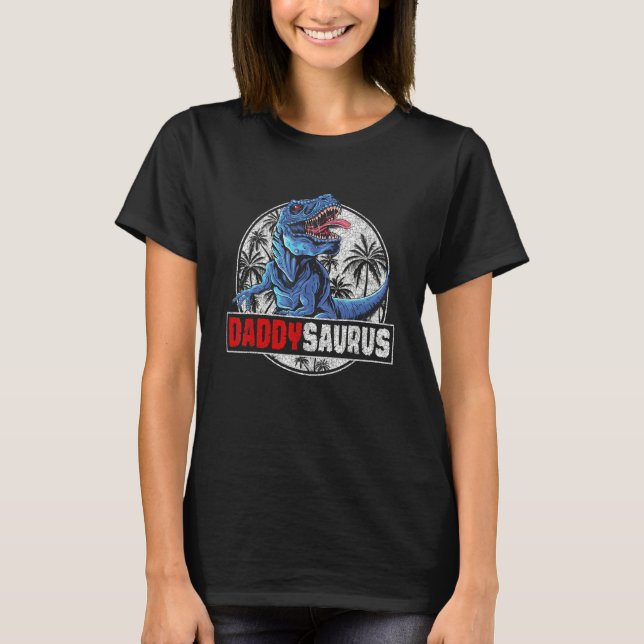Camiseta Familia Daddysaurus Rex Dinosaur (Anverso)