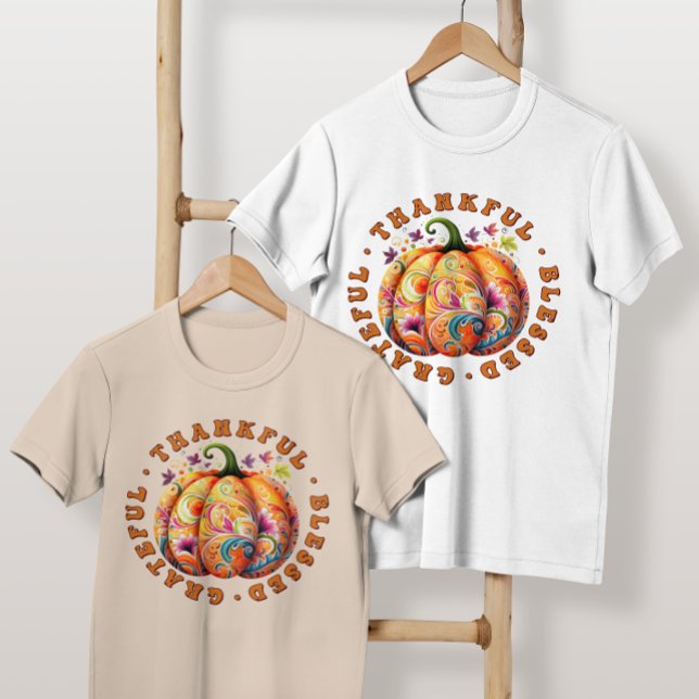 Camiseta Familia de Acción de Gracias de Caída "Agradecida" (Subido por el creador)