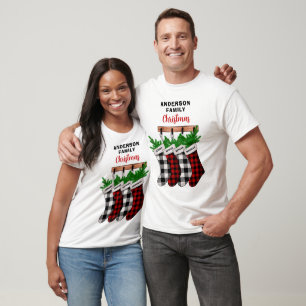 Camiseta Familia de acciones de 4 Navidades coincidentes