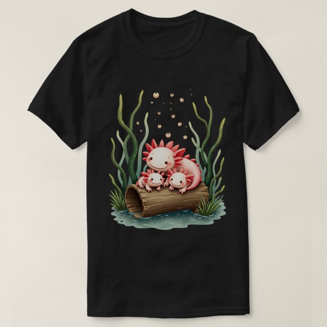 Camiseta Familia de Ajolotes (Diseño del anverso)