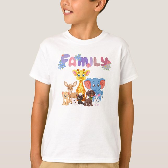 Camiseta Familia de animales. (Anverso)