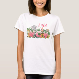 Camiseta Familia de animales salvajes de la jungla de mamá