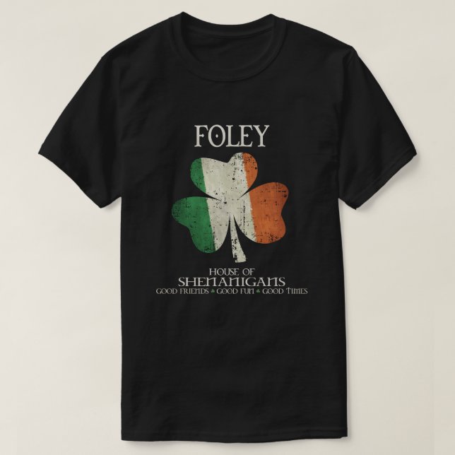 Camiseta Familia de apellido Foley Irlanda Casa de shen (Diseño del anverso)