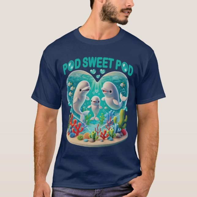 Camiseta Familia de ballenas "Pod Sweet Pod" (Anverso)