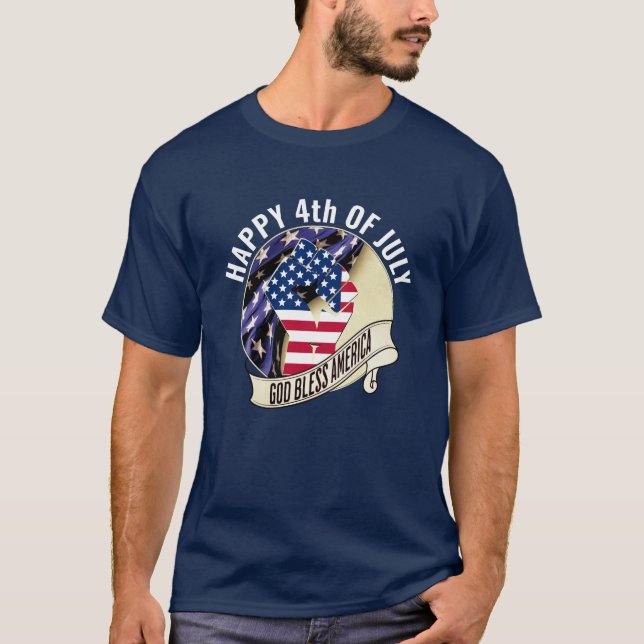 Camiseta Familia de Bandera Americana 4 DE JULIO (Anverso)