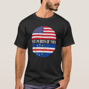 Camiseta Familia De Bandera Estadounidense Medio Cabo Verde