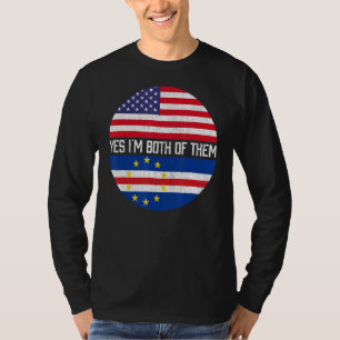 Camiseta Familia De Bandera Estadounidense Medio Cabo Verde