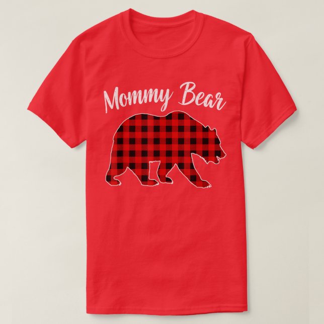 Camiseta Familia de búfalos de mami roja con juego de oso P (Diseño del anverso)