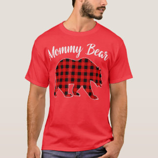 Camiseta Familia de búfalos de mami roja con juego de oso P