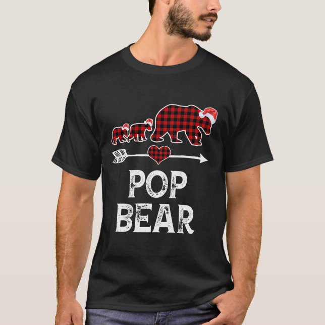 Camiseta Familia de búfalos rojos Pajama Navidades de oso p (Anverso)