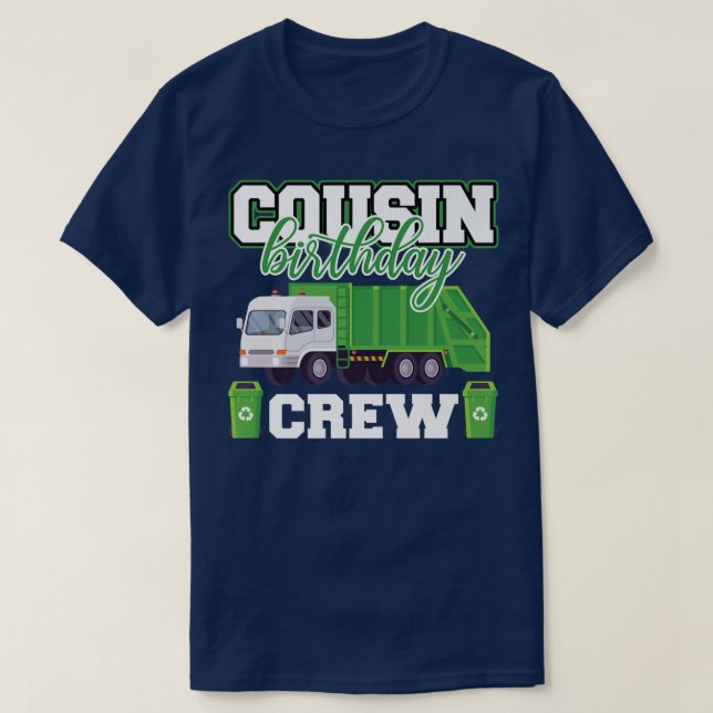 Camiseta Familia de Camión Basura de Cumpleaños de Primo (Diseño del anverso)
