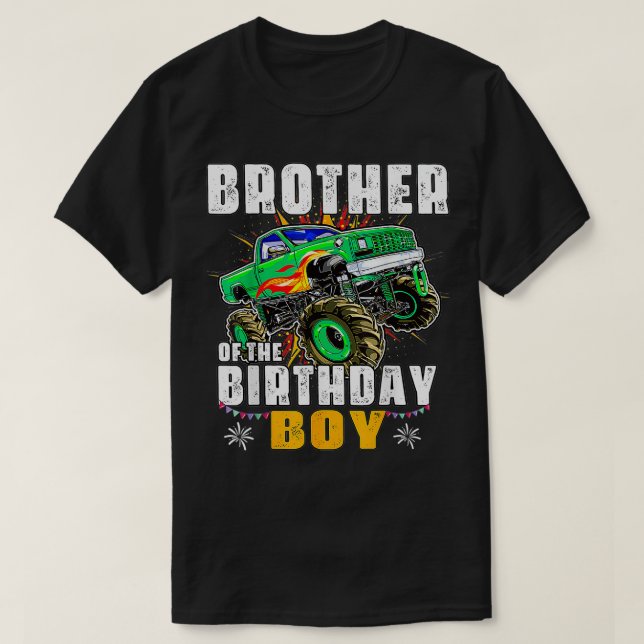 Camiseta Familia de Camión Monstruo Coincide con Hermano de (Diseño del anverso)