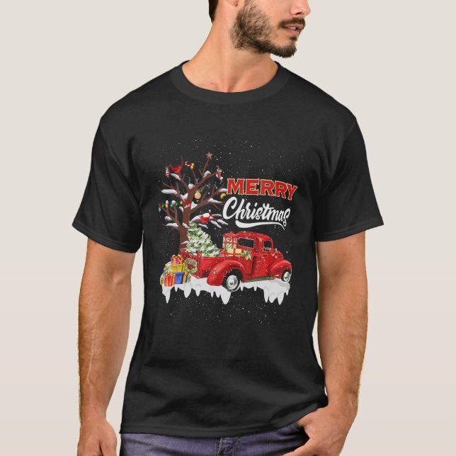 Camiseta Familia de Camiones Rojos Navidades Coincidiendo P (Anverso)