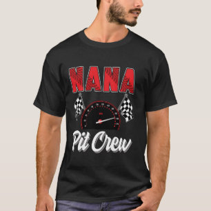 Camiseta Familia de Carreras Nana Pit Crew Race Car Birday 