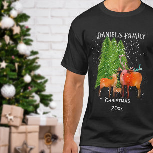 Camiseta Familia de ciervos Navidad 