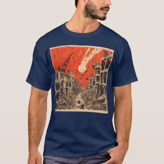 Camiseta familia de ciudad arruinada