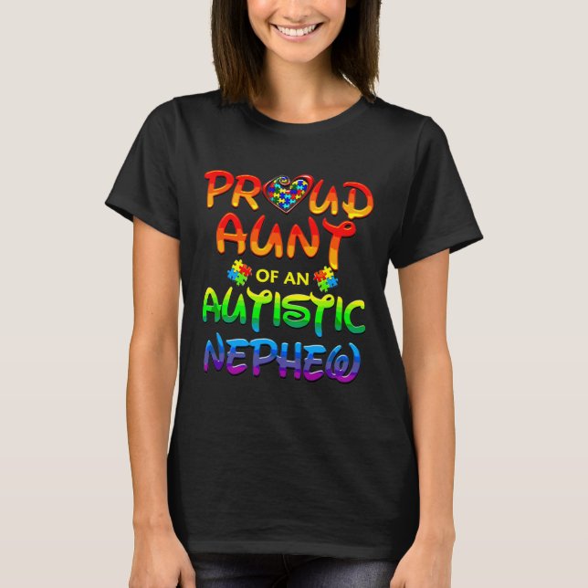 Camiseta Familia De Concienciación De Autismo Orgullosa De  (Anverso)