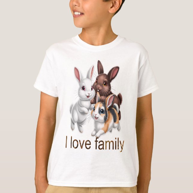 Camiseta Familia de conejos  (Anverso)