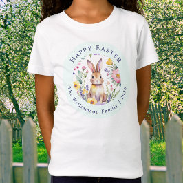 Camiseta Familia de conejos personalizados de acuarela para