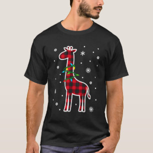 Camiseta Familia de Cuadros de Búfalo que Combina Jirafa Na