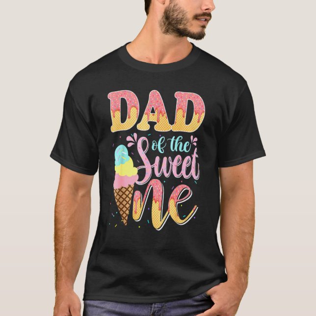 Camiseta Familia de cumpleaños de Papá Ice Cream Fiesta de  (Anverso)