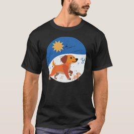 Camiseta Familia de Dachshund Adorable Vibraciones de Día S