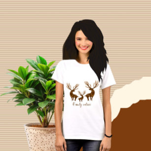 Camiseta Familia de deers marrones