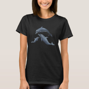 Camiseta Familia de delfines mamá papá y delfines bebé océa