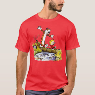 Camiseta familia de dibujos animados Calvin y Hobbes