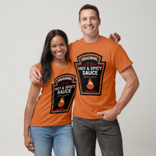 Camiseta Familia de disfraces Halloween con salsa picante d
