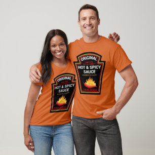 Camiseta Familia de disfraces Halloween con salsa picante d