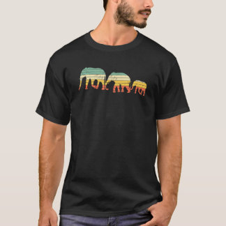 Camiseta Familia de Elefantes Retro Heredero Naturaleza Fau
