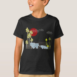 Camiseta Familia De Elefantes Whimsical En El Bosque Y Sol 