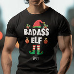 Camiseta Familia de elfos de Badass que combina navidades c<br><div class="desc">Entra en el espíritu de las fiestas con esta divertida camiseta de elfo de Badass que es parte de una colección de ropa de elfo familiar que contiene regalos para cualquier miembro de la familia. Perfecto para cualquier reunión familiar de Navidades, esta camiseta tiene un lindo gorra elfo y piernas...</div>