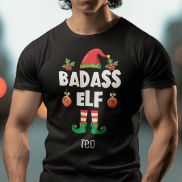 Camiseta Familia de elfos de Badass que combina navidades c