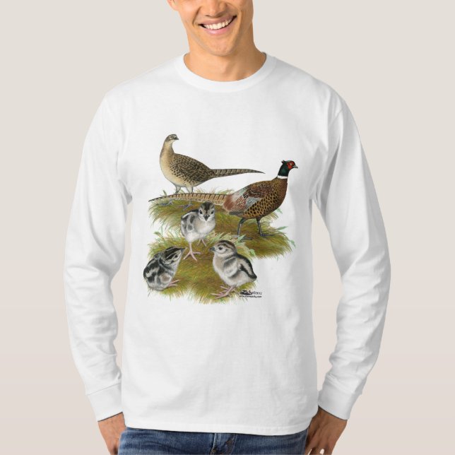 Camiseta Familia de faisanes de collar (Anverso)