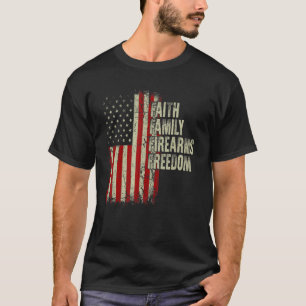 Camiseta Familia de Fe Armas de Fuego Libertad Patriótica F