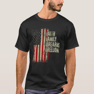 Camiseta Familia de Fe Armas de Fuego Libertad Patriótica F