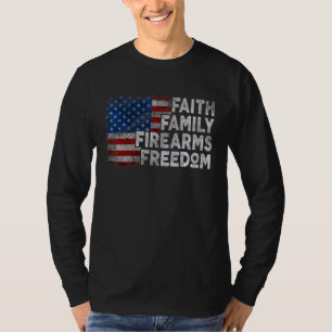 Camiseta Familia de Fe Armas de Fuego y Libertad Tees de Ba