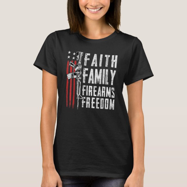 Camiseta Familia de Fe - Libertad de Armas de Fuego - A fav (Anverso)