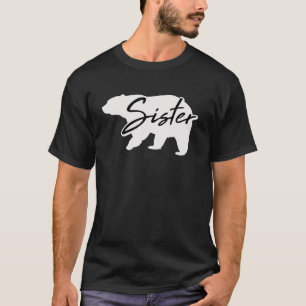 Camiseta Familia de flores rosadas de borde floral de oso d