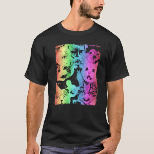 Camiseta Familia de gato arcoíris